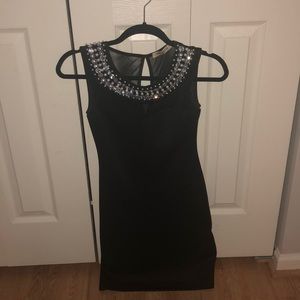 Arden B black dress with pearl and crystals